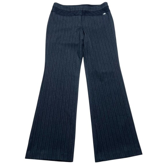 Express Editor Pants Womens Size 6 Grey Herringbone Striped Bootcut Career Wear - Picture 1 of 3